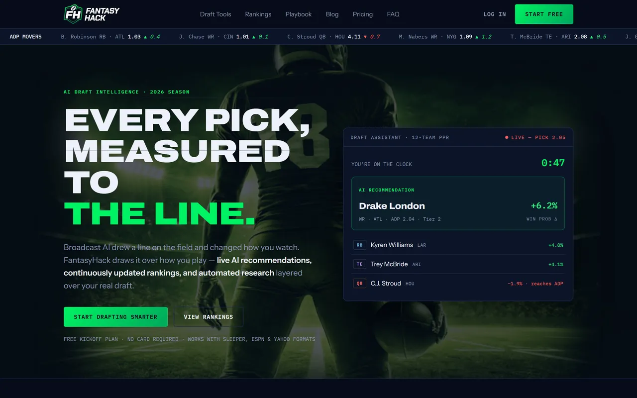 Captura del sitio de Fantasy Hack